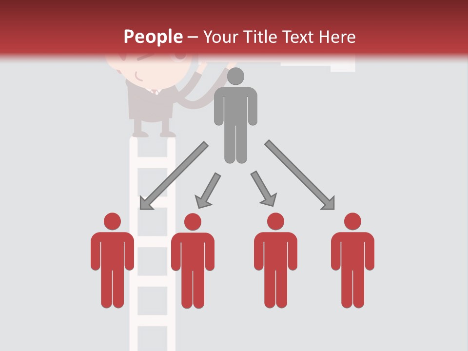 A Man On A Ladder Looking Through A Telescope PowerPoint Template