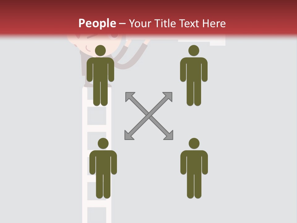 A Man On A Ladder Looking Through A Telescope PowerPoint Template