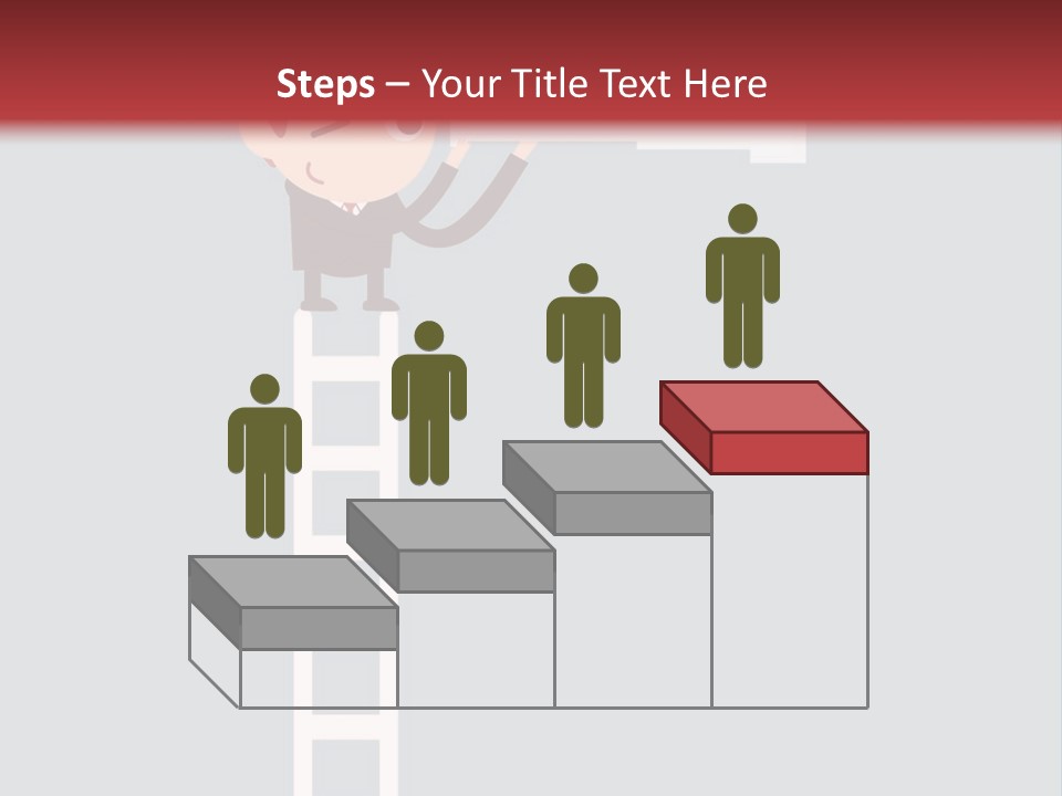 A Man On A Ladder Looking Through A Telescope PowerPoint Template