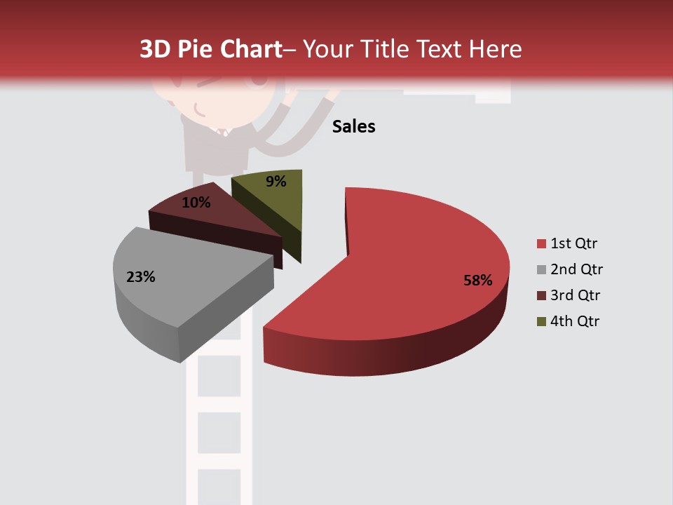 A Man On A Ladder Looking Through A Telescope PowerPoint Template