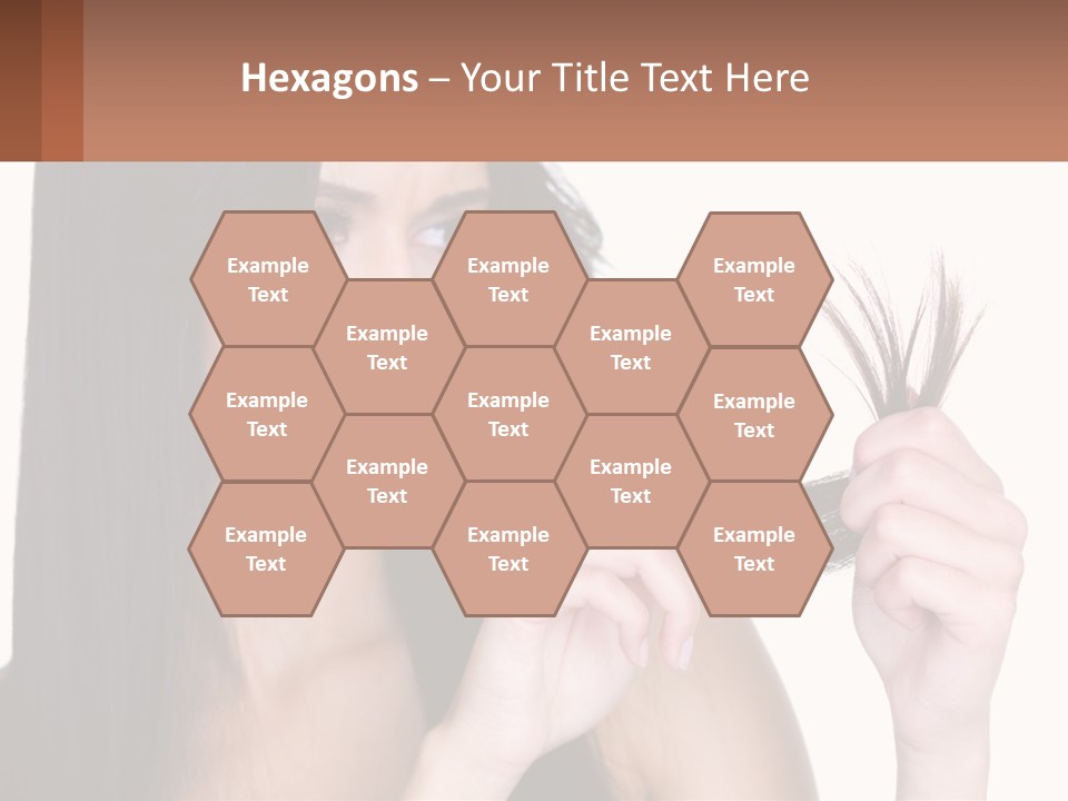 A Woman Holding A Piece Of Hair In Front Of Her Face PowerPoint Template