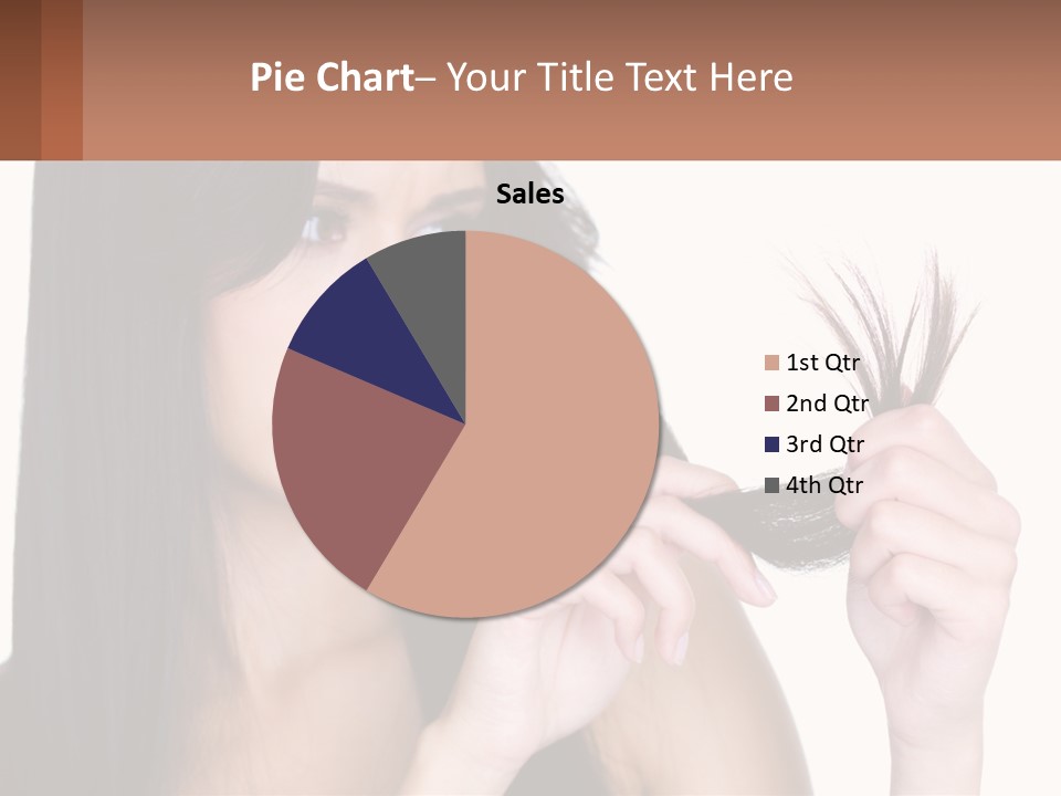 A Woman Holding A Piece Of Hair In Front Of Her Face PowerPoint Template