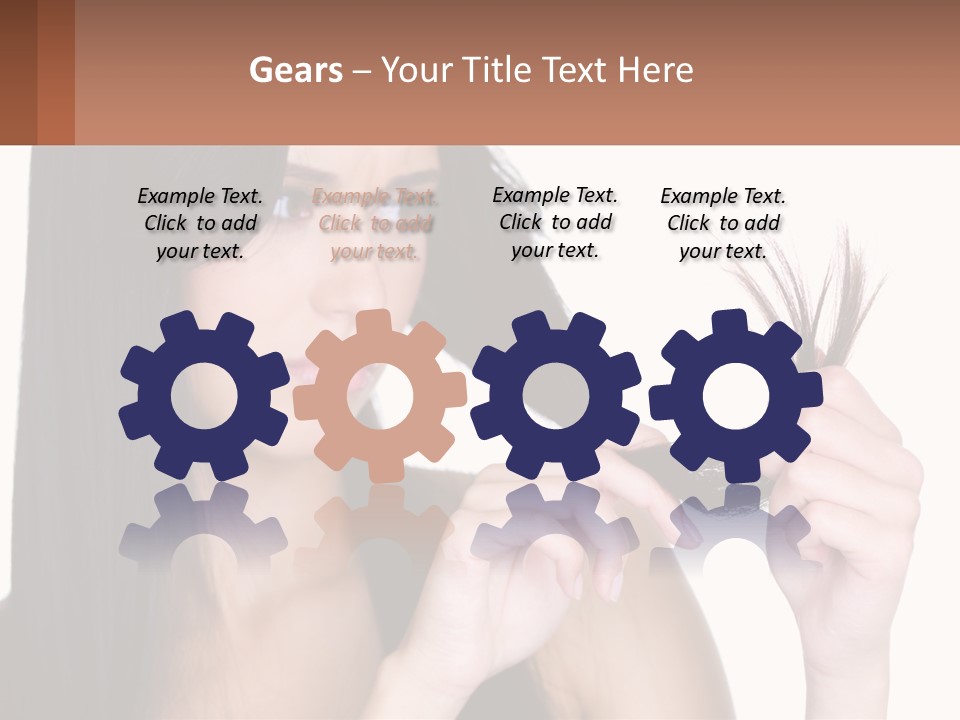 A Woman Holding A Piece Of Hair In Front Of Her Face PowerPoint Template