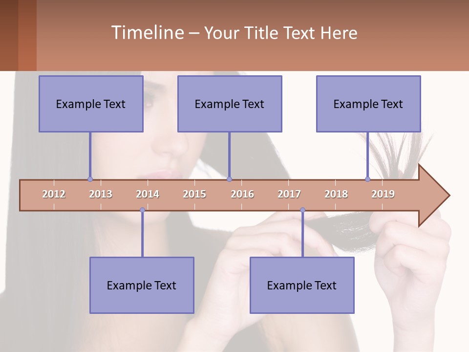 A Woman Holding A Piece Of Hair In Front Of Her Face PowerPoint Template