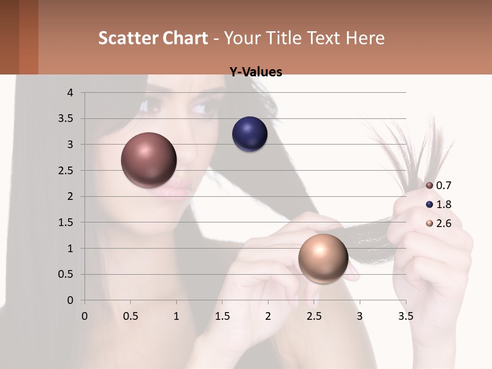 A Woman Holding A Piece Of Hair In Front Of Her Face PowerPoint Template