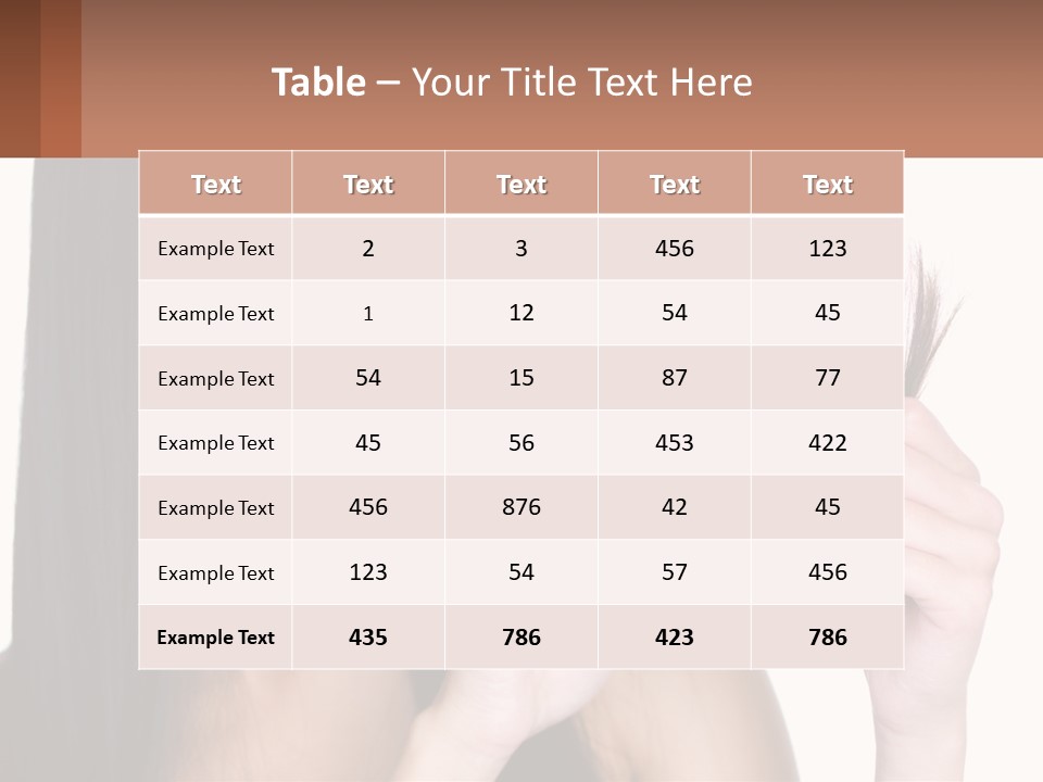 A Woman Holding A Piece Of Hair In Front Of Her Face PowerPoint Template