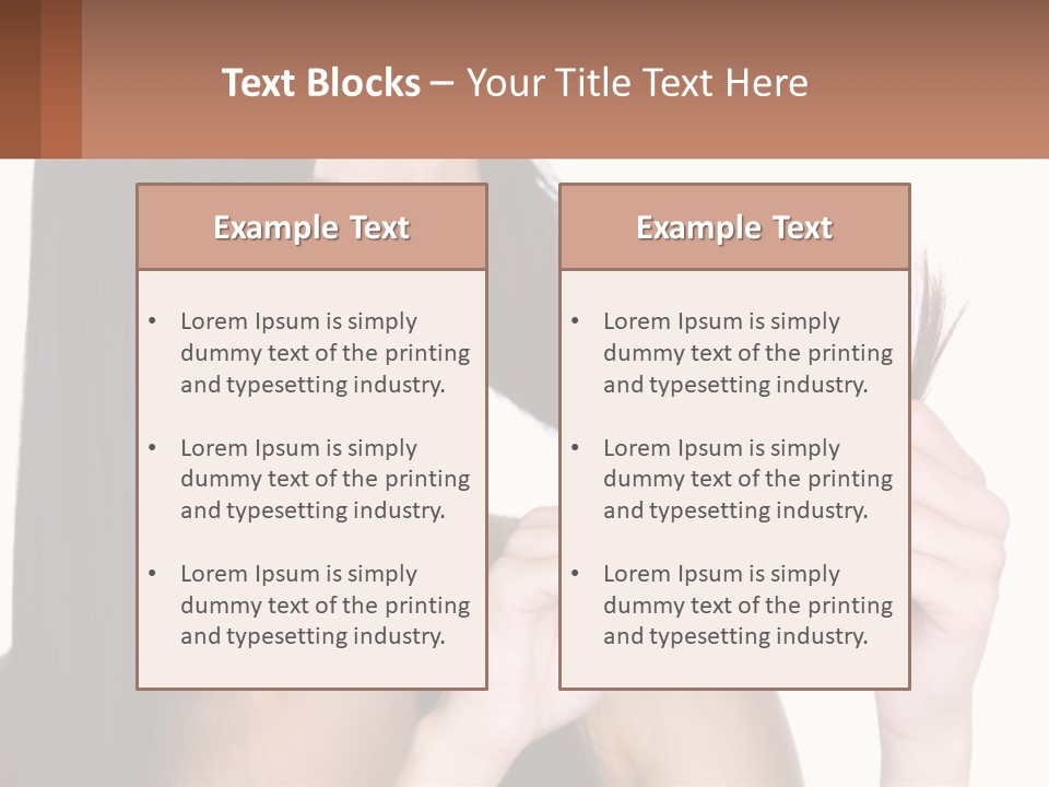 A Woman Holding A Piece Of Hair In Front Of Her Face PowerPoint Template