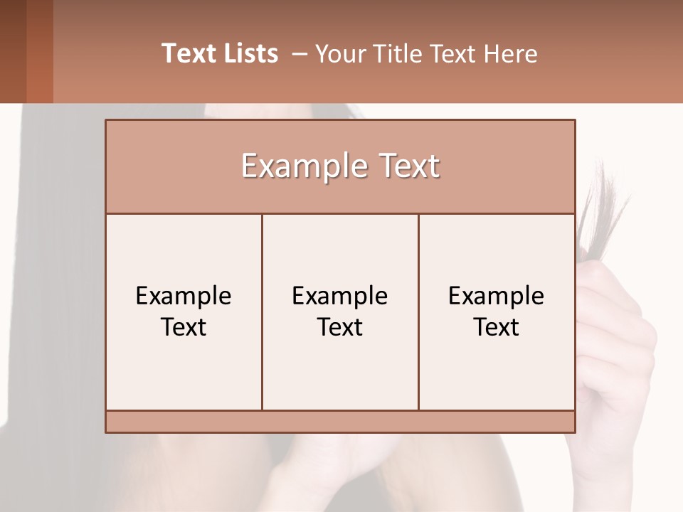 A Woman Holding A Piece Of Hair In Front Of Her Face PowerPoint Template