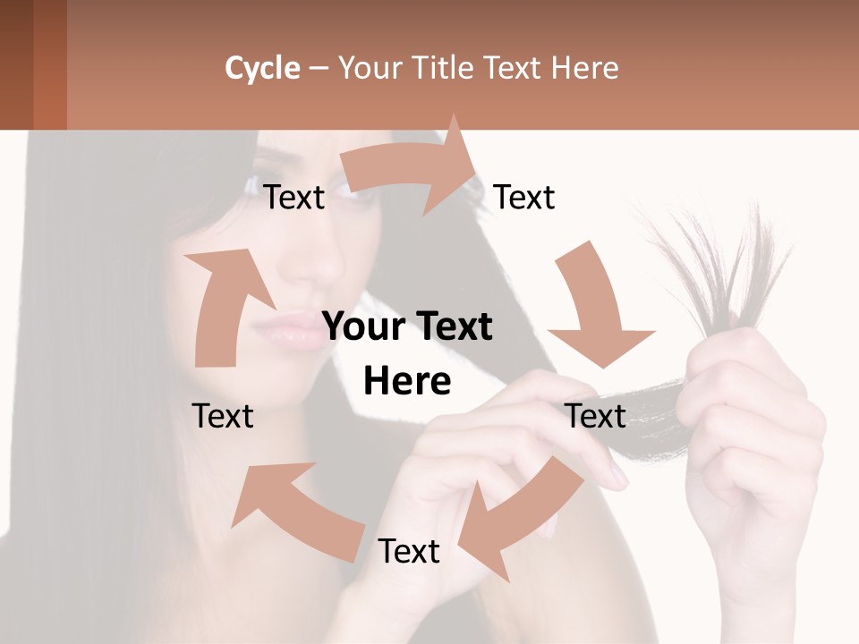 A Woman Holding A Piece Of Hair In Front Of Her Face PowerPoint Template