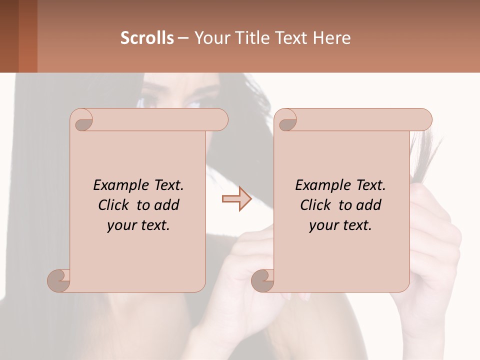 A Woman Holding A Piece Of Hair In Front Of Her Face PowerPoint Template