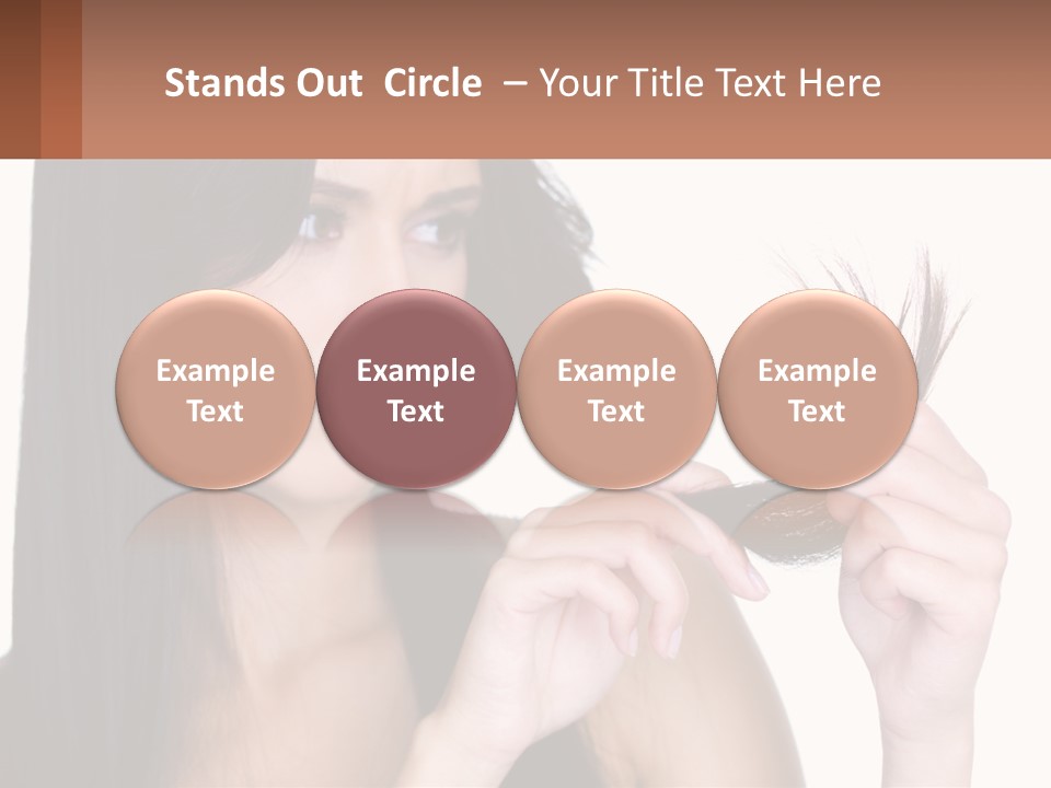 A Woman Holding A Piece Of Hair In Front Of Her Face PowerPoint Template