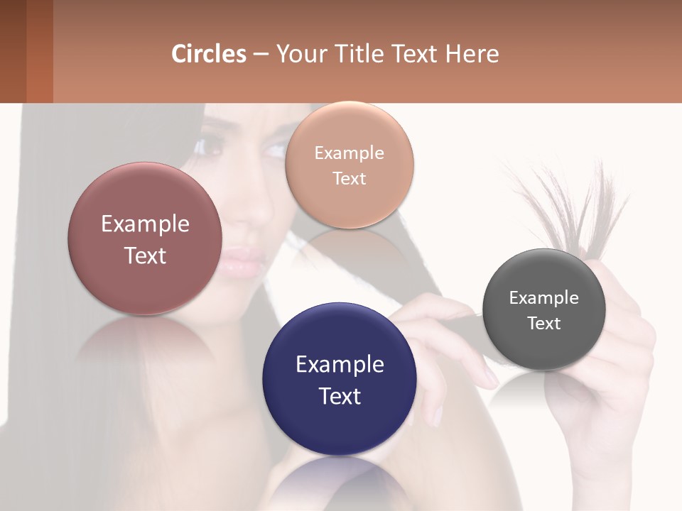 A Woman Holding A Piece Of Hair In Front Of Her Face PowerPoint Template