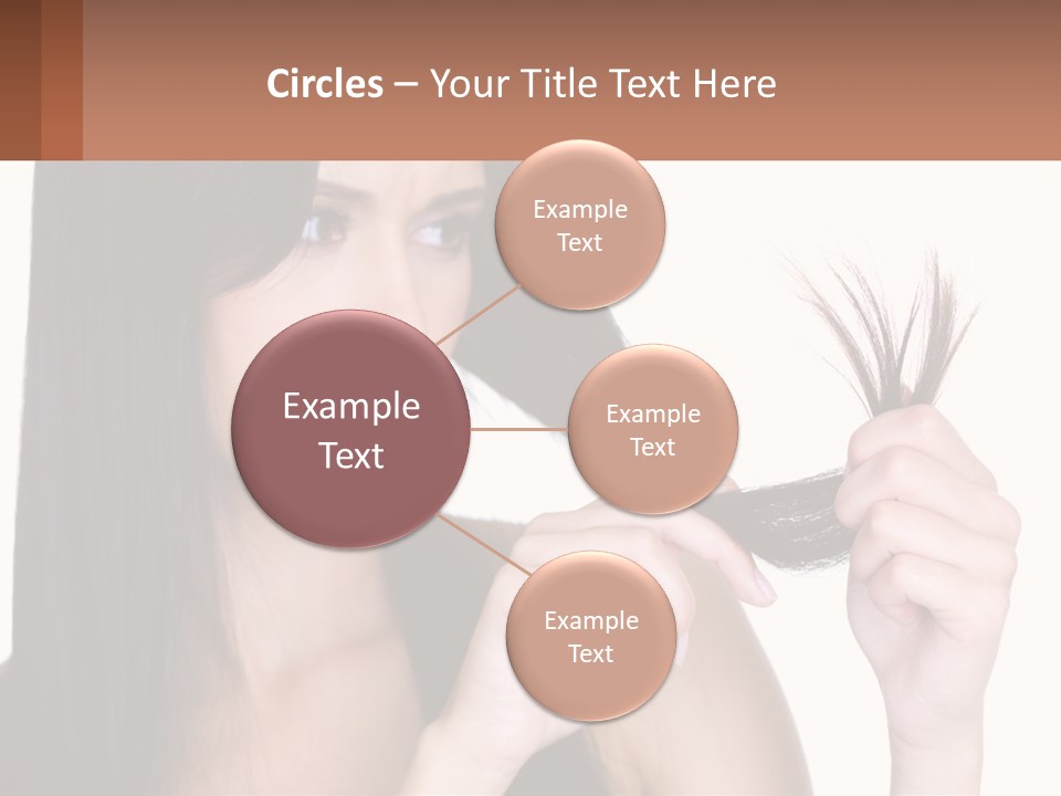 A Woman Holding A Piece Of Hair In Front Of Her Face PowerPoint Template