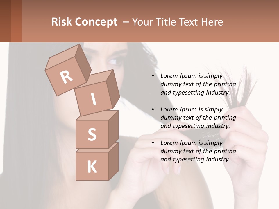 A Woman Holding A Piece Of Hair In Front Of Her Face PowerPoint Template