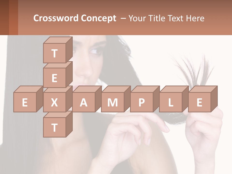 A Woman Holding A Piece Of Hair In Front Of Her Face PowerPoint Template