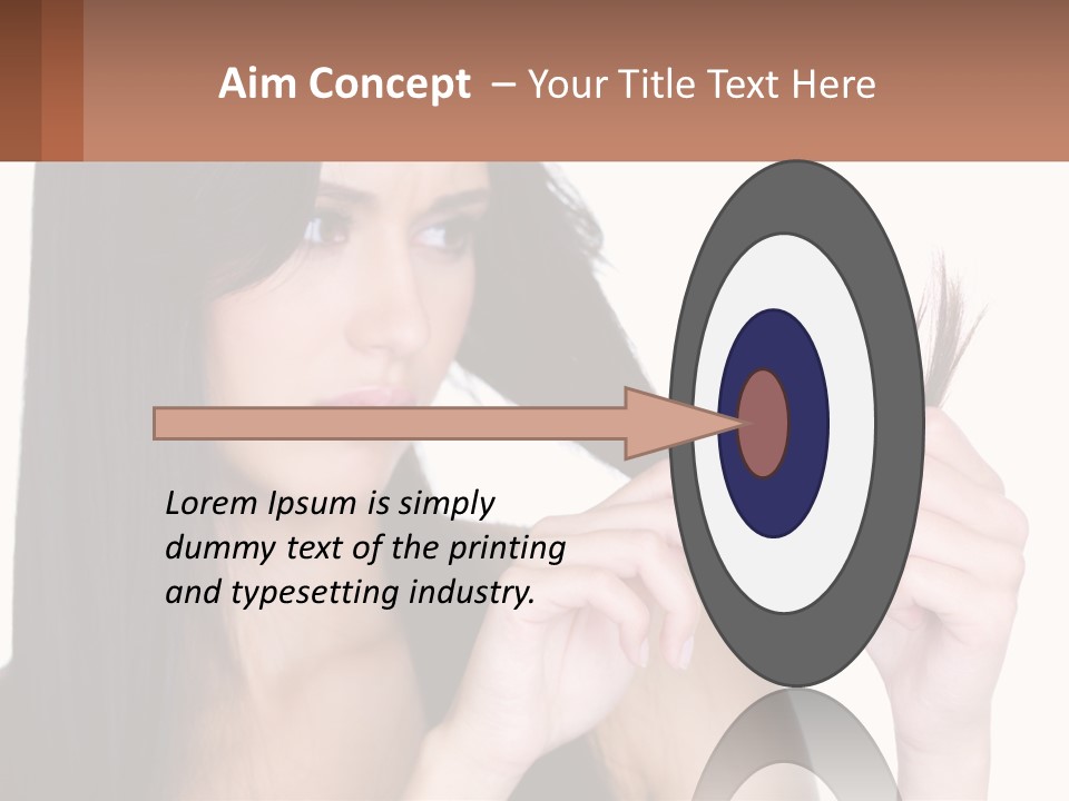 A Woman Holding A Piece Of Hair In Front Of Her Face PowerPoint Template