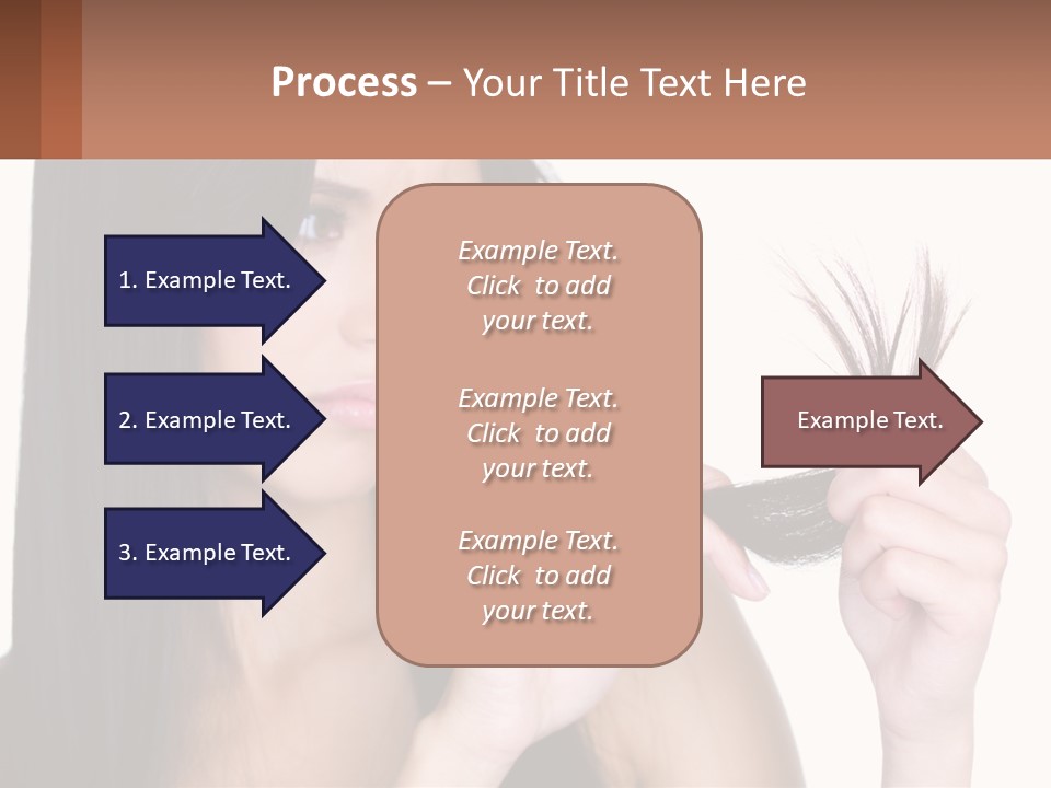 A Woman Holding A Piece Of Hair In Front Of Her Face PowerPoint Template