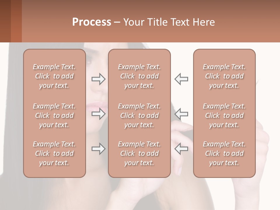 A Woman Holding A Piece Of Hair In Front Of Her Face PowerPoint Template