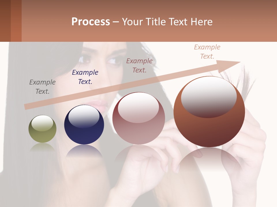 A Woman Holding A Piece Of Hair In Front Of Her Face PowerPoint Template