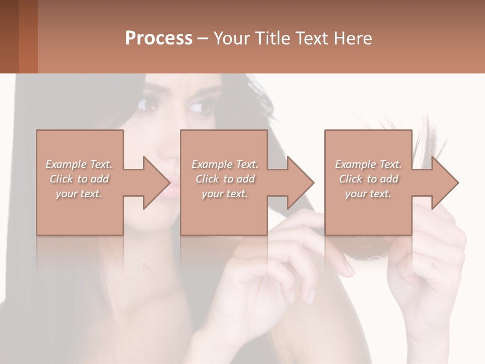 A Woman Holding A Piece Of Hair In Front Of Her Face PowerPoint Template