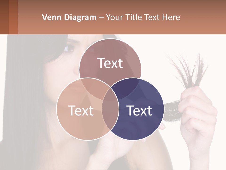 A Woman Holding A Piece Of Hair In Front Of Her Face PowerPoint Template