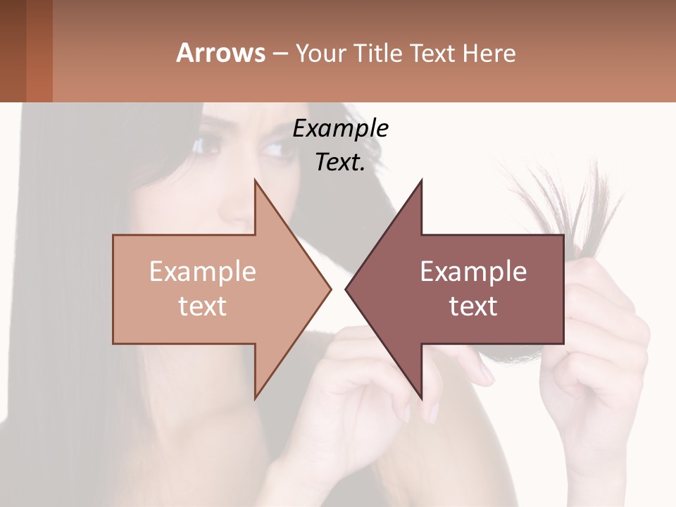 A Woman Holding A Piece Of Hair In Front Of Her Face PowerPoint Template