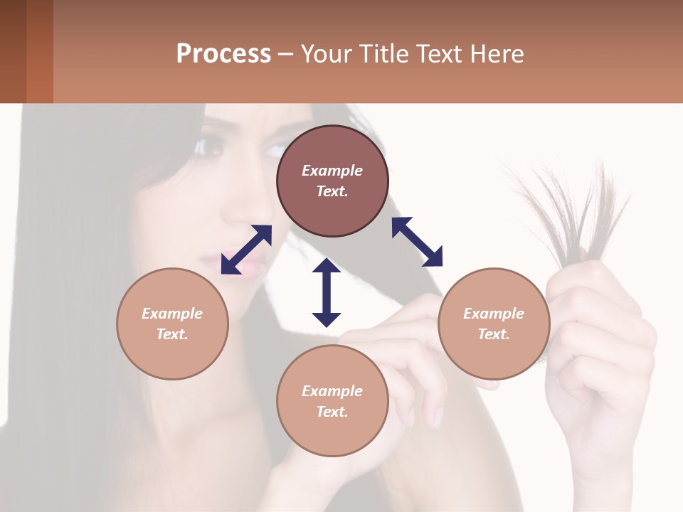 A Woman Holding A Piece Of Hair In Front Of Her Face PowerPoint Template