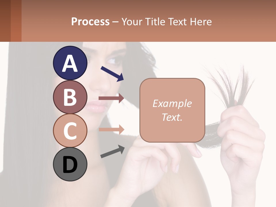 A Woman Holding A Piece Of Hair In Front Of Her Face PowerPoint Template