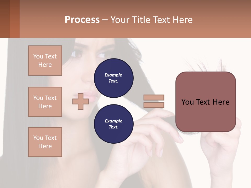 A Woman Holding A Piece Of Hair In Front Of Her Face PowerPoint Template