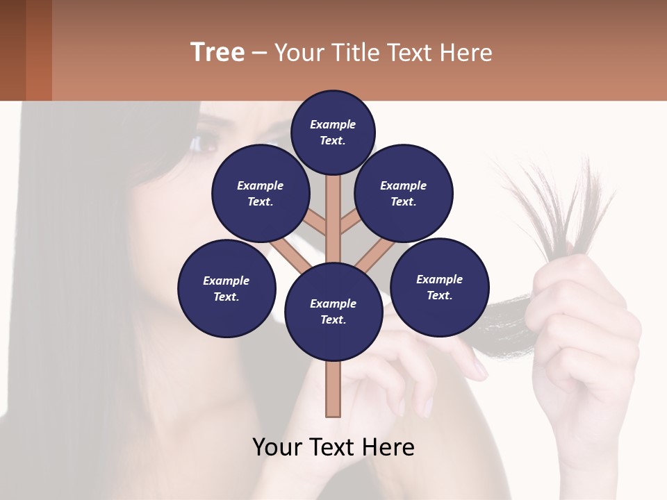 A Woman Holding A Piece Of Hair In Front Of Her Face PowerPoint Template