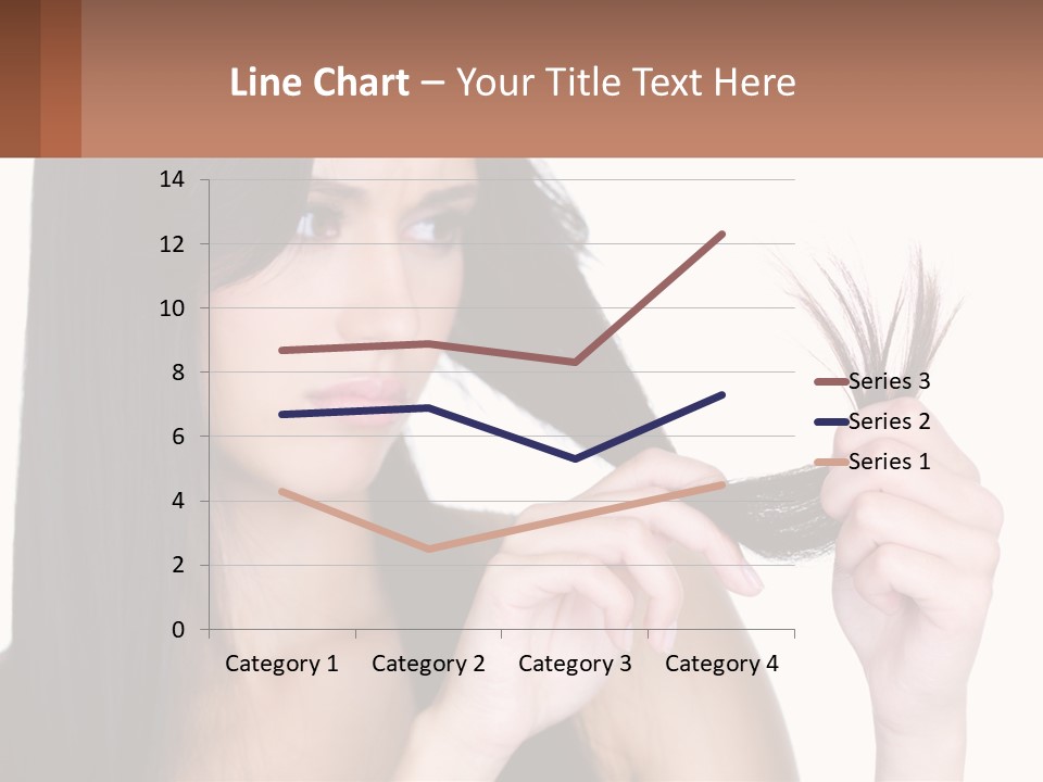 A Woman Holding A Piece Of Hair In Front Of Her Face PowerPoint Template