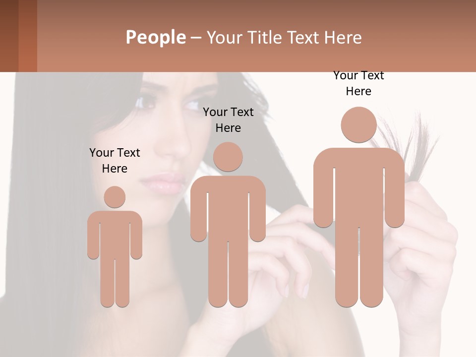 A Woman Holding A Piece Of Hair In Front Of Her Face PowerPoint Template
