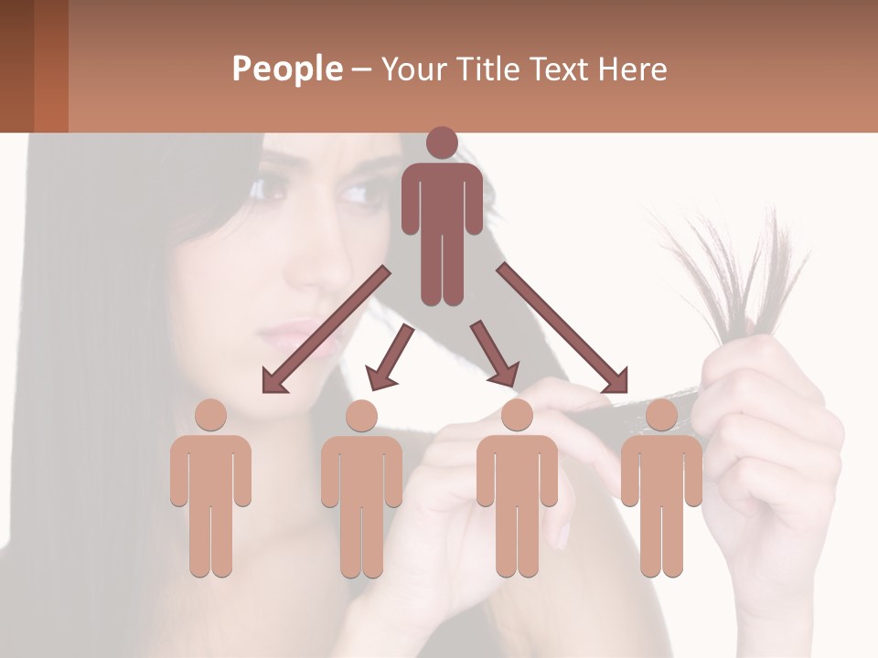 A Woman Holding A Piece Of Hair In Front Of Her Face PowerPoint Template