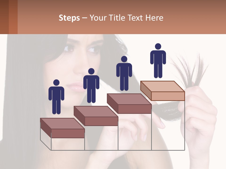 A Woman Holding A Piece Of Hair In Front Of Her Face PowerPoint Template