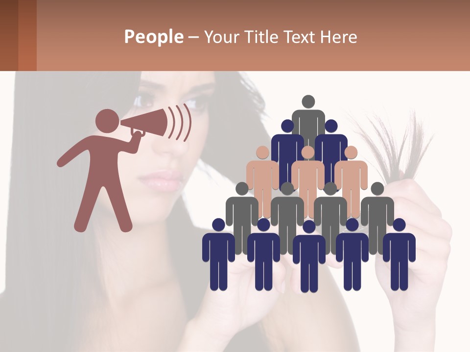 A Woman Holding A Piece Of Hair In Front Of Her Face PowerPoint Template