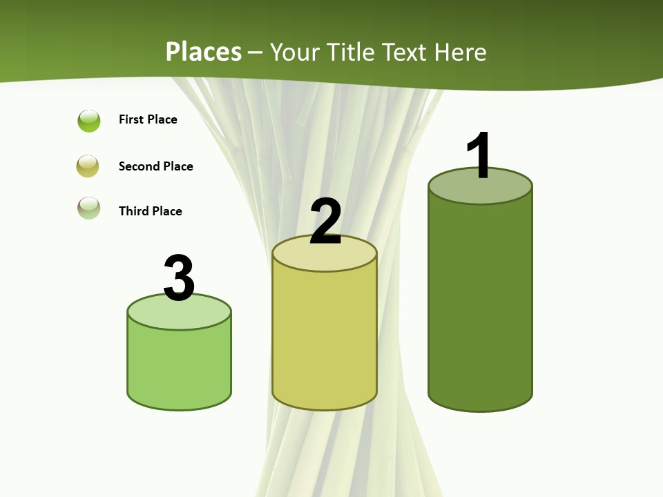 A Bunch Of Green Onions On A White Background PowerPoint Template