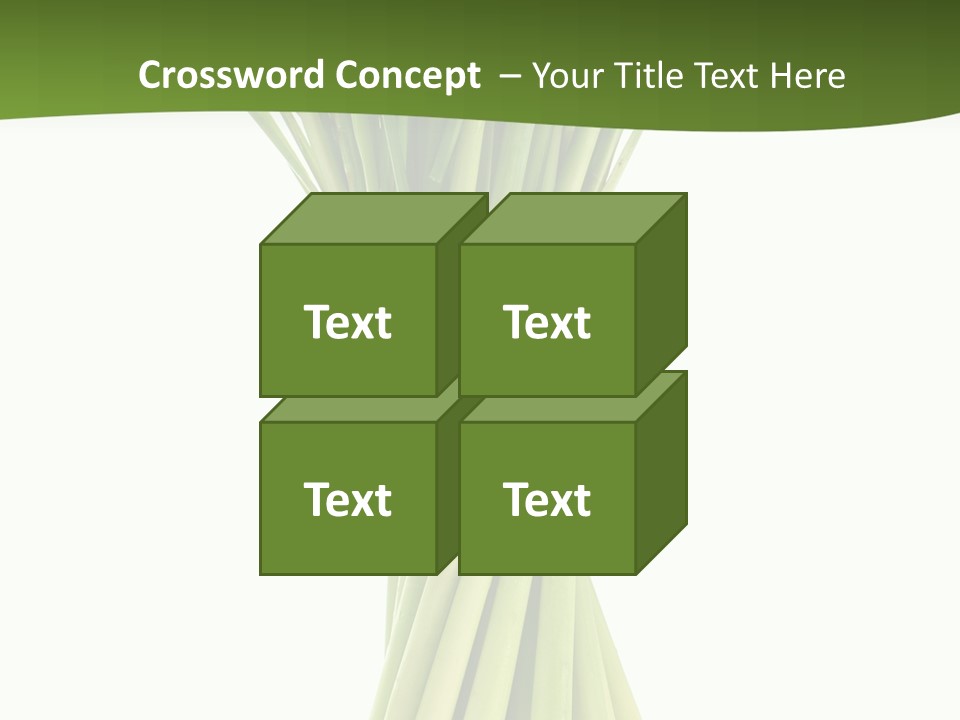 A Bunch Of Green Onions On A White Background PowerPoint Template