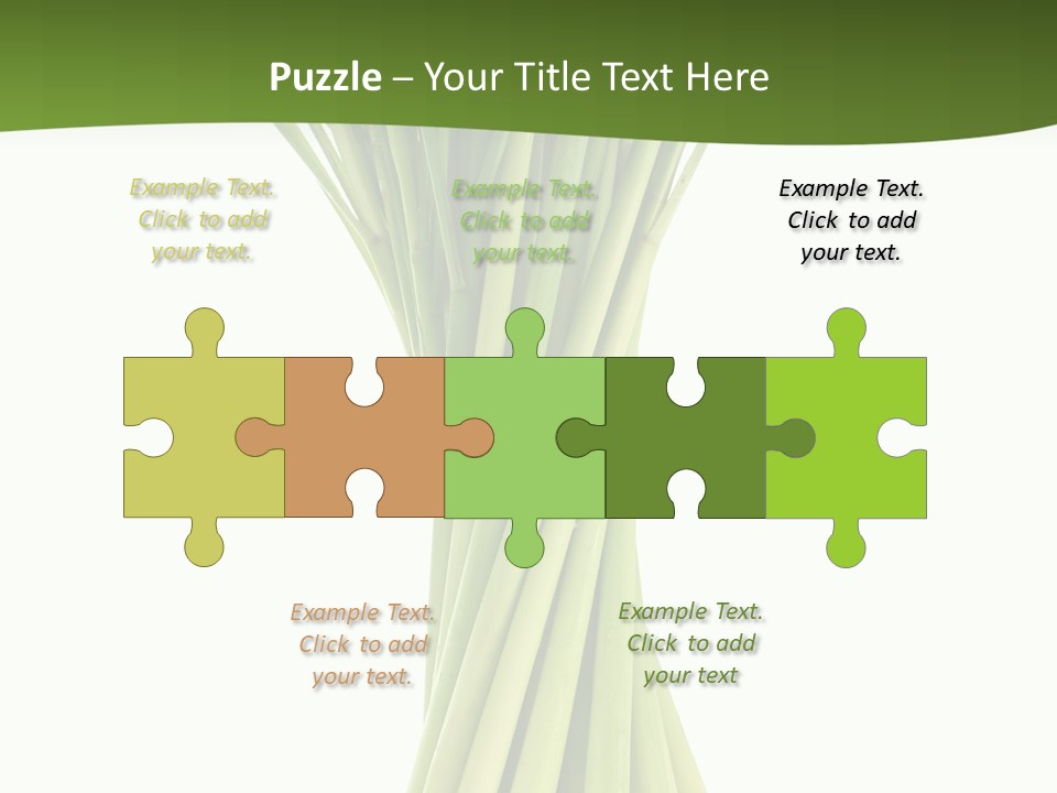 A Bunch Of Green Onions On A White Background PowerPoint Template