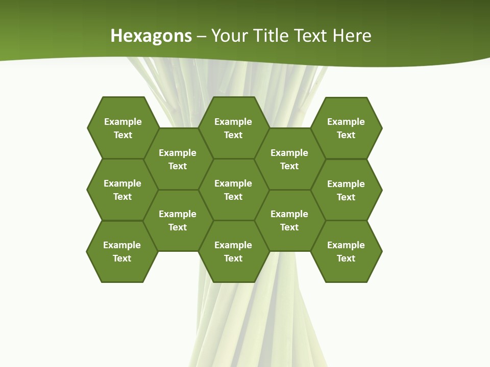 A Bunch Of Green Onions On A White Background PowerPoint Template