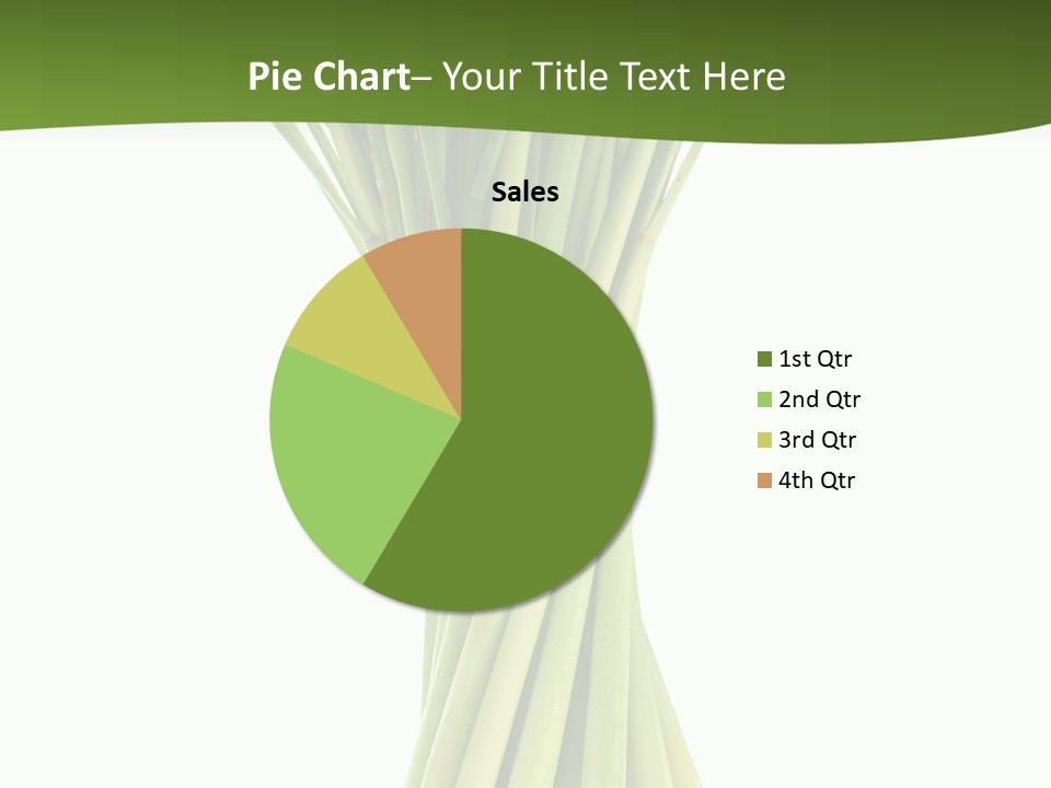 A Bunch Of Green Onions On A White Background PowerPoint Template