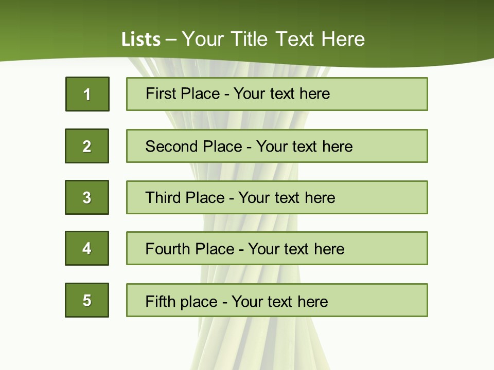 A Bunch Of Green Onions On A White Background PowerPoint Template