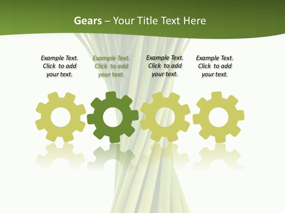 A Bunch Of Green Onions On A White Background PowerPoint Template