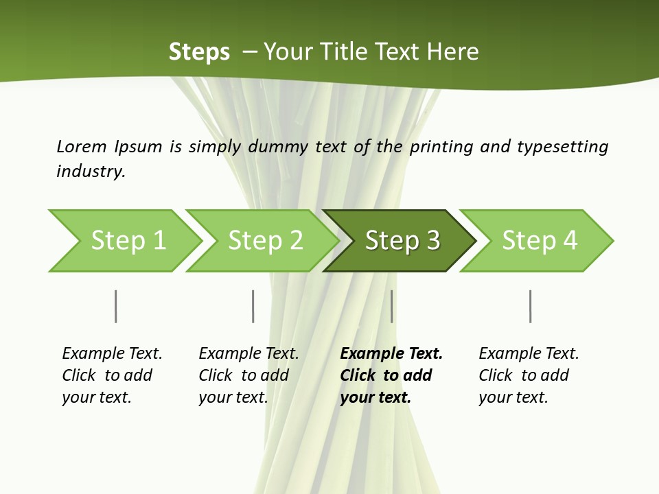 A Bunch Of Green Onions On A White Background PowerPoint Template