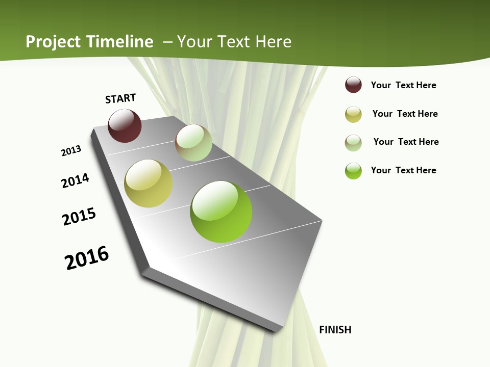 A Bunch Of Green Onions On A White Background PowerPoint Template