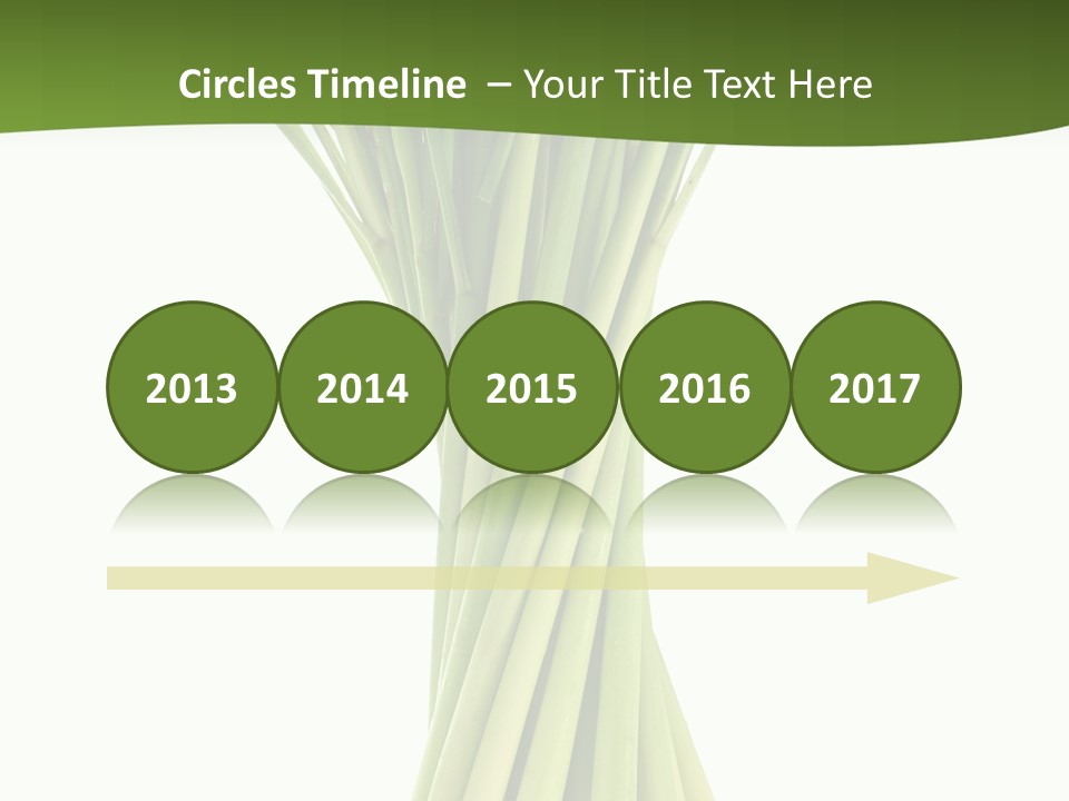 A Bunch Of Green Onions On A White Background PowerPoint Template
