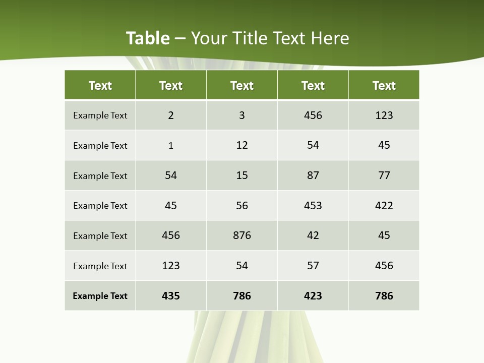 A Bunch Of Green Onions On A White Background PowerPoint Template