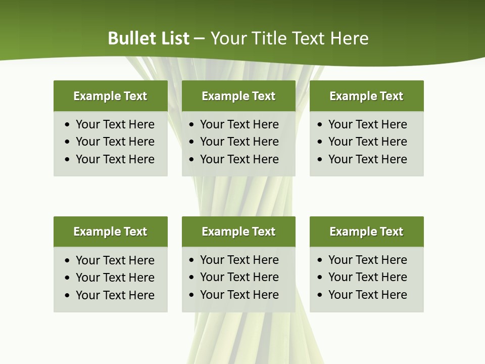 A Bunch Of Green Onions On A White Background PowerPoint Template