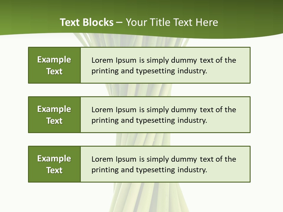 A Bunch Of Green Onions On A White Background PowerPoint Template