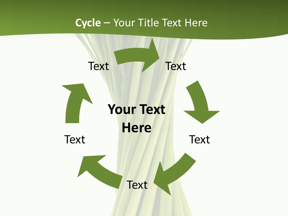 A Bunch Of Green Onions On A White Background PowerPoint Template