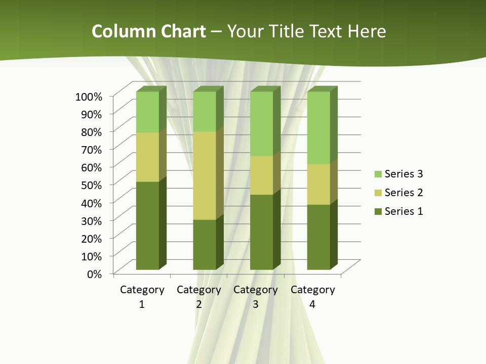 A Bunch Of Green Onions On A White Background PowerPoint Template